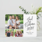 Good Riddans 3 Foto's Happy New Year-kaarten Feestdagenkaart (Staand voorkant)