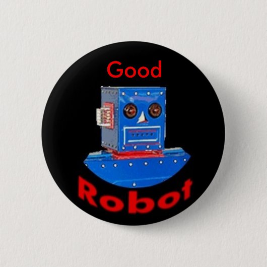 Good Robot Blue Ronde Button 5,7 Cm (Voorkant)