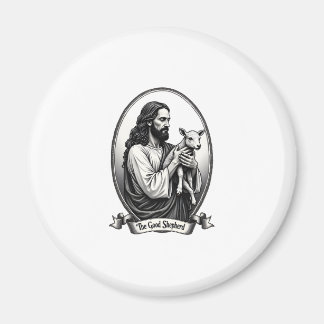 Good Shepherd Jesus Vintage Engraving Faith Shirt  Magneet