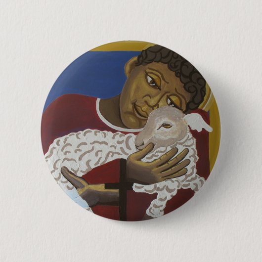 Good Shepherd parable Ronde Button 5,7 Cm (Voorkant)