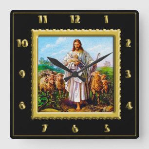 Good Shepherd Square Clock Vierkante Klok