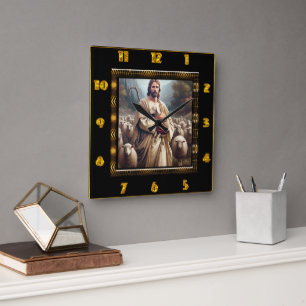 Good Shepherd Square Clock Vierkante Klok