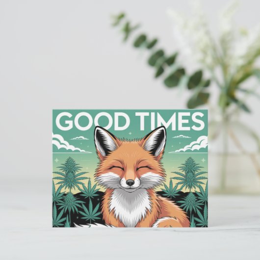 Good Times Red Fox in a Weed Field Briefkaart (Staand voorkant)