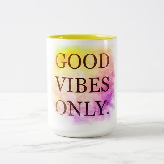 Good Vibes 15 oz Two-Tone Mok (Center)