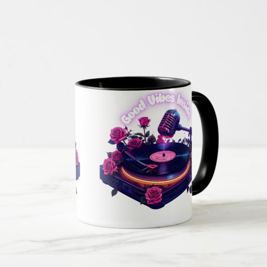 Good Vibes à l'intérieur - Mug à café à énergie po (Devant droit)