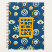 Good Vibes brengt Good Luck kwaadaardige eye Plann Planner (Voorkant)