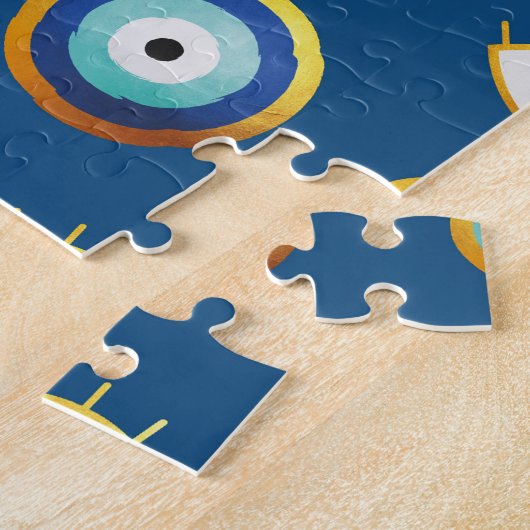 Good Vibes bring Good Luck evil eye puzzle (Côté)