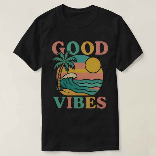 GOOD VIBES Glitter Typography T-shirt (Design voorkant)