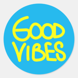 Good Vibes Handwriting (Kies uw eigen kleur) Ronde Sticker