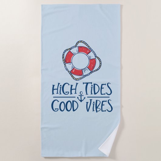 Good Vibes High Tides Strandlaken (Voorkant)