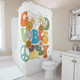 Good Vibes illustratie typografie Douchegordijn