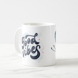 Good Vibes Mug with Aesthetic Butterfly Design Koffiemok