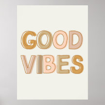 Good Vibes muurkunstposter voor slaapvertrek, kind
