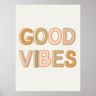 Good Vibes muurkunstposter voor slaapvertrek, kind Poster