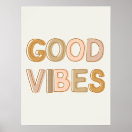 Good Vibes muurkunstposter voor slaapzaal, kinderk Poster