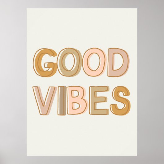 Good Vibes muurkunstposter voor studentenhuis, kin Poster (Voorkant)