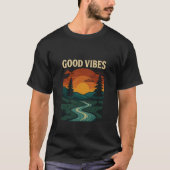 "Good Vibes Nature T-Shirt Design - Serene Sunset (Devant)