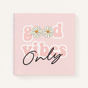 Good Vibes only 70's Hippie Slogan Notitieboek