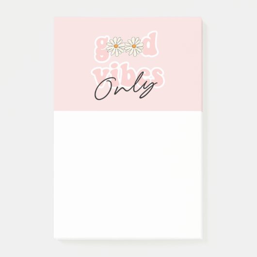 Good Vibes only 70's Hippie Slogan Post-it® Notes (Voorkant)
