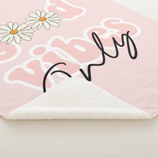 Good Vibes only 70's Hippie Slogan Sherpa Deken (3/4)