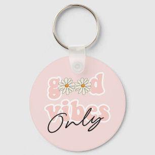 Good Vibes only 70's Hippie Slogan Sleutelhanger