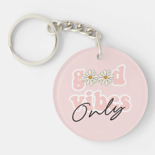 Good Vibes only 70's Hippie Slogan Sleutelhanger