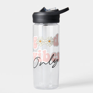 Good Vibes only 70's Hippie Slogan Waterfles