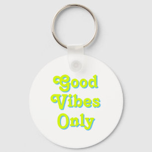Good Vibes Only chartreuse green blue quote modern Sleutelhanger