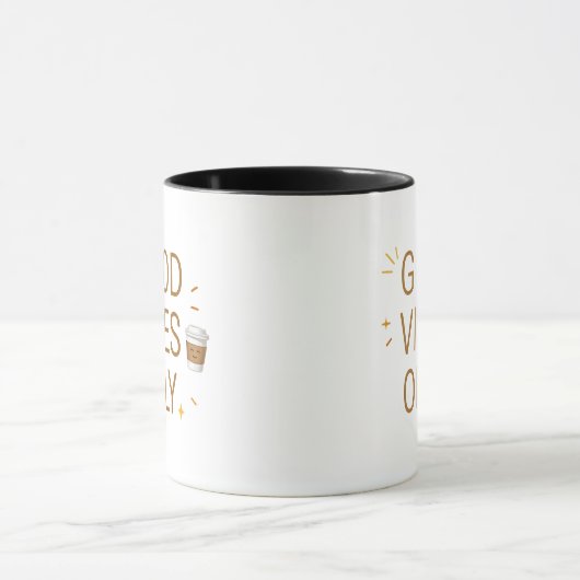 Good Vibes Only Coffee Mug | Positive Cozy Gift Mok (Midden)