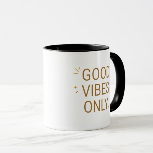 Good Vibes Only Coffee Mug | Positive Cozy Gift Mok (Voorkant rechts)