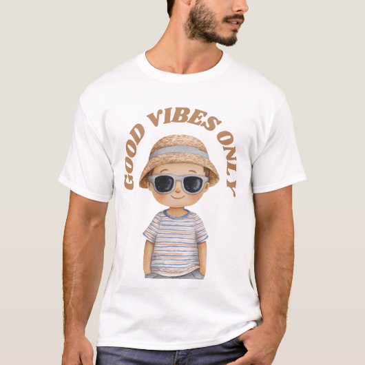 Good Vibes Only – Cute Positive Illustration T-shirt (Voorkant)