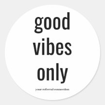 "Good Vibes Only" Envelop Sticker (B&W)