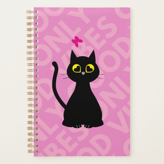 GOOD VIBES ONLY! - Funny Cat Planner (Devant)