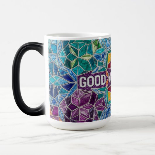 Good Vibes Only modern mosaic pattern ceramic mug (Gauche)
