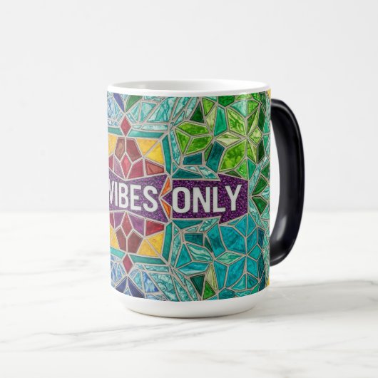 Good Vibes Only modern mosaic pattern ceramic mug (Devant droit)