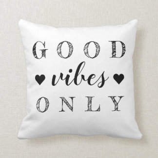 Good Vibes only Quote Black White Omkeerbaar Kussen