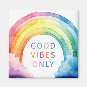 Good Vibes Only Rainbow Waterverf Magnet Magneet