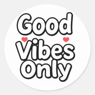 Good Vibes Only Retro Aesthetic Sticker with Heart