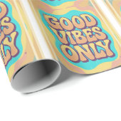 Good vibes only retro groovy style cadeaupapier (Rol Hoek)