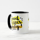 Good Vibes Only Retro Mug - Sip Positivity Daily! (Devant gauche)