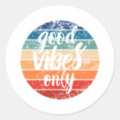 Good Vibes Only Ronde Sticker (Voorkant)