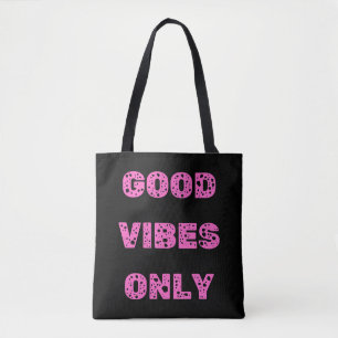Good Vibes Only Roze Esthetische Positieve Quote D Draagtas
