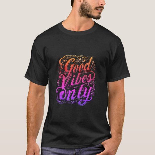 Good Vibes Only Script keychains and lanyards T-shirt (Voorkant)