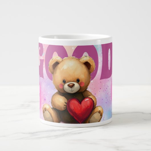 Good Vibes Only Teddy Bear Jumbo Mug (Devant)