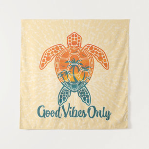 Good Vibes Only Tropical Sunset Zee Schildpad Ontw Wandkleed