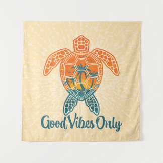 Good Vibes Only Tropical Sunset Zee Schildpad Ontw Wandkleed