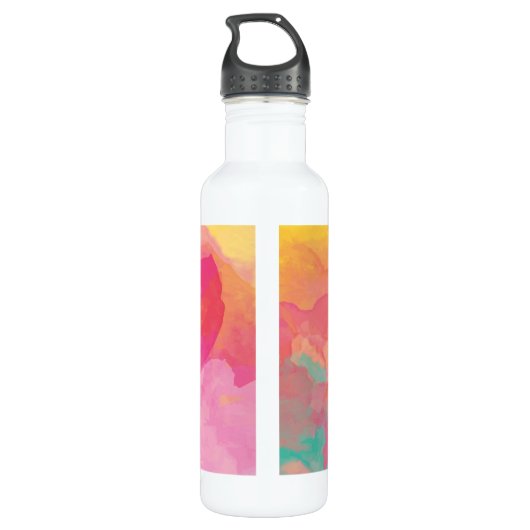 Good Vibes Only Typography Waterverf Abstract Waterfles (Achterkant)