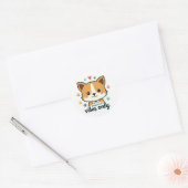 Good Vibes Paw Ronde Sticker (Envelop)
