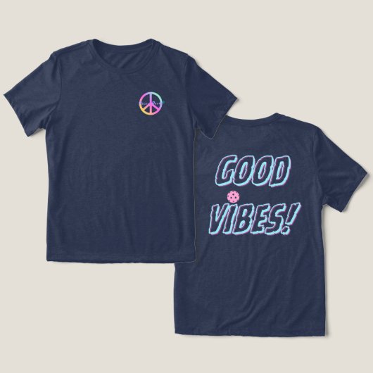 Good vibes peace Tri-Blend shirt (Ontwerp Voorkant & Achterkant)