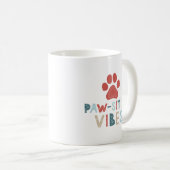 Good Vibes Positive Energy Paw-sitive Vibes Funny Koffiemok (Voorkant rechts)